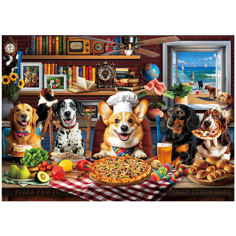 Jigsaw Puzzle Adult - 귀여운 셰프 코기 다양한 품종의 개들