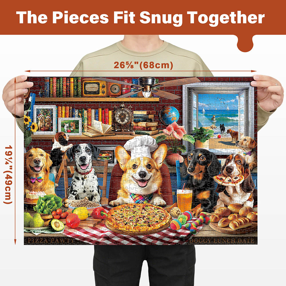귀여운 셰프 코기 다양한 품종의 개들 피자 파티 주방  - Jigsaw Puzzle Adult 리뷰 및 가격